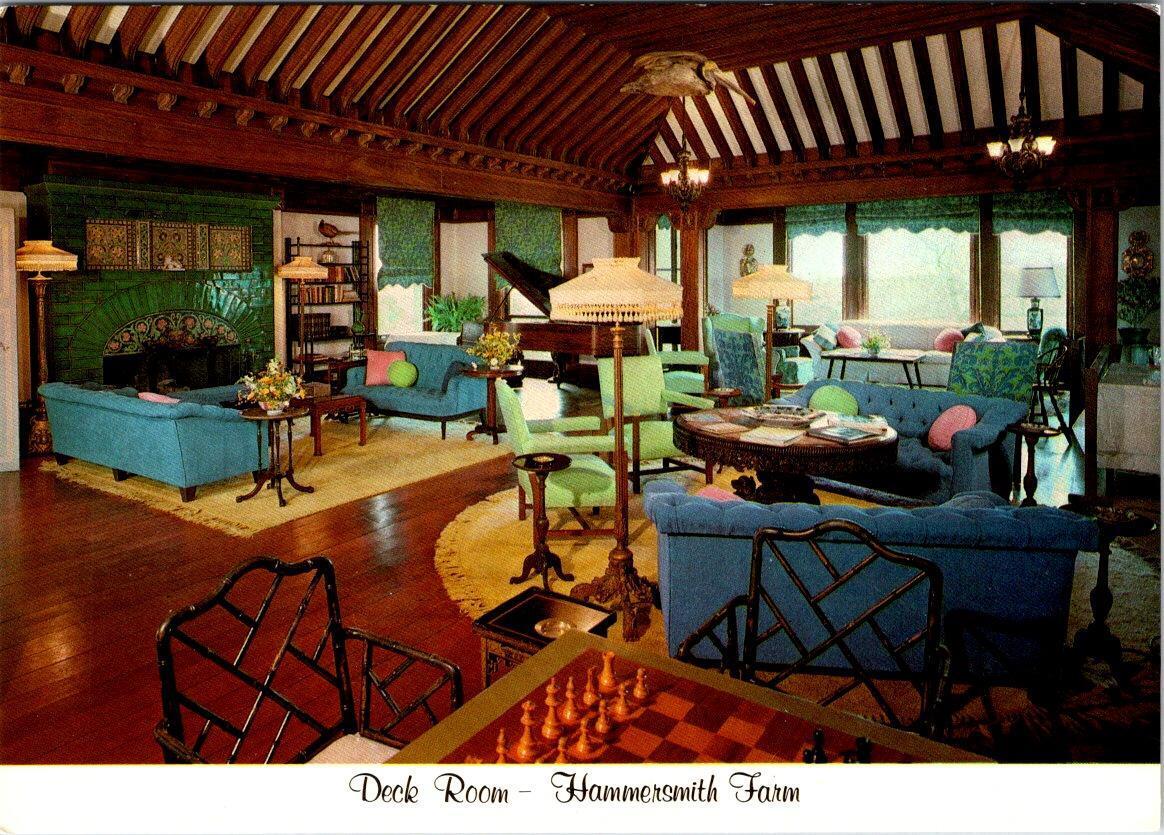 Newport, RI Rhode Island  HAMERSMITH FARM~DECK ROOM  Kennedy House 4X6 Postcard