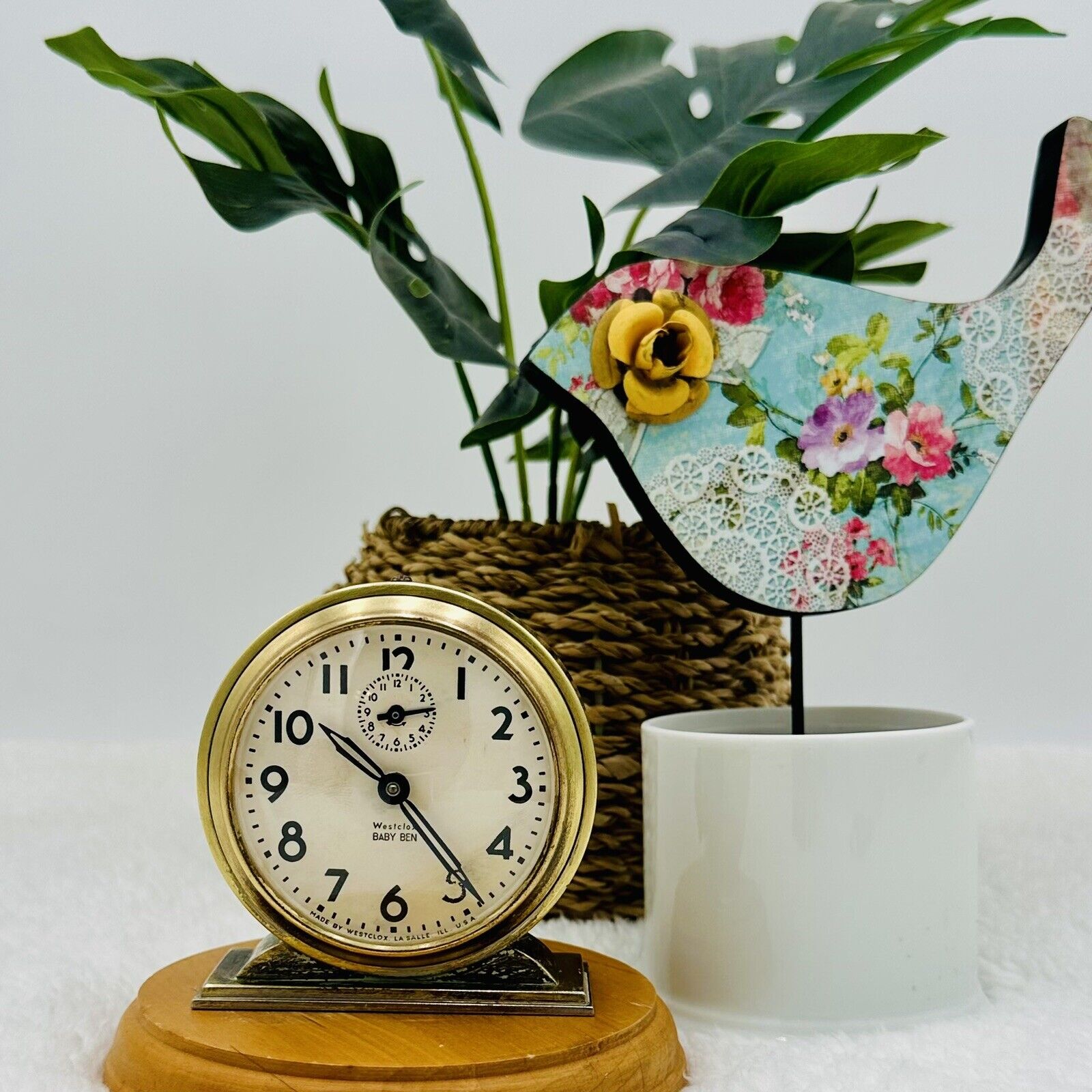 Antique 1935 Brass Westclox Baby Ben Alarm Clock - Tested - WORKS