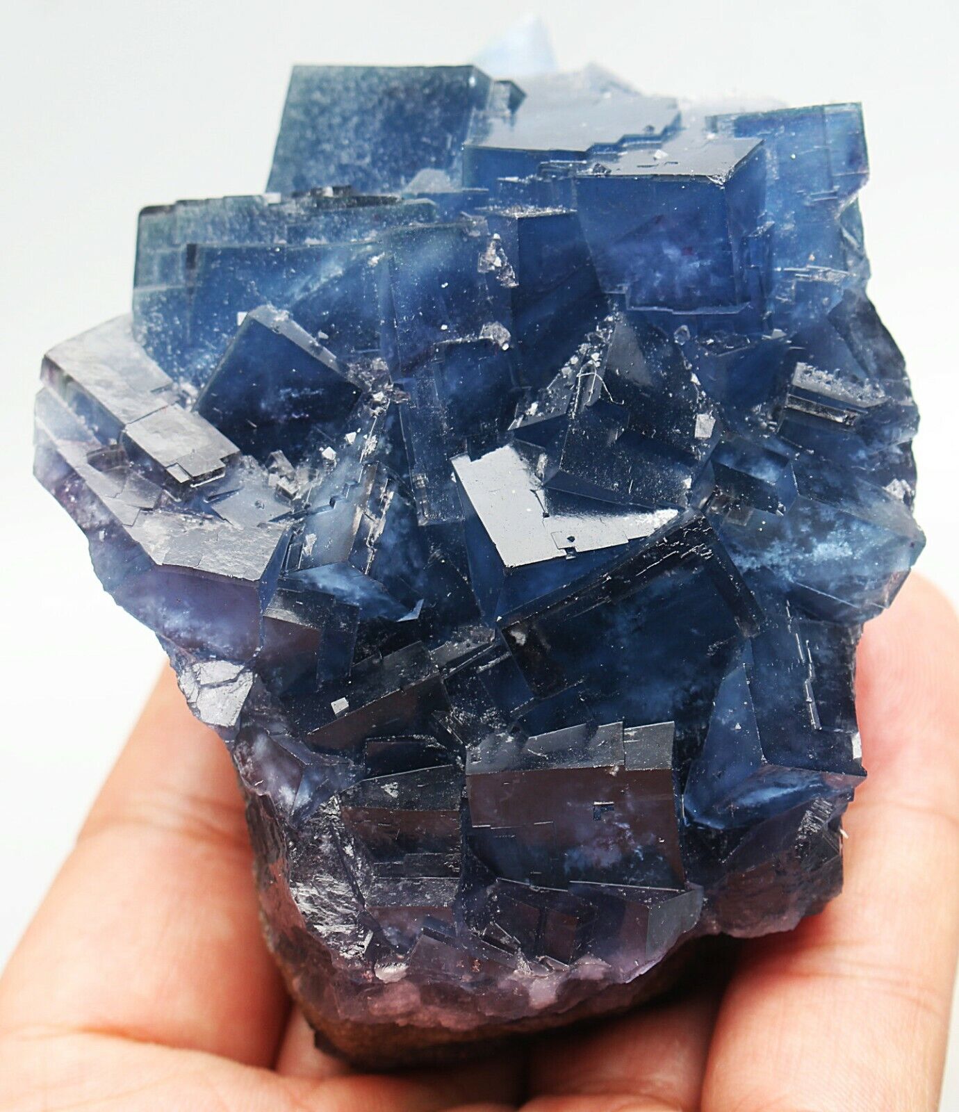 310g Rare Transparent Blue Cube Fluorite Crystal Specimen/China