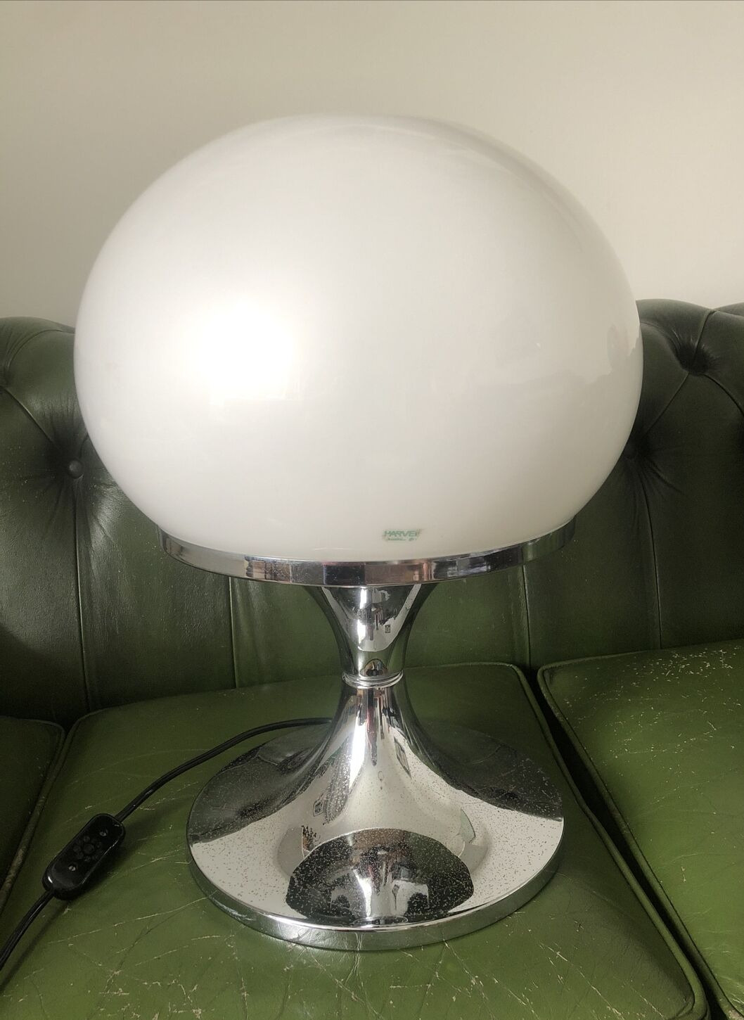 Vintage Harvey Guzzini Large Globe Table lamp light 1970s Italian design AL53