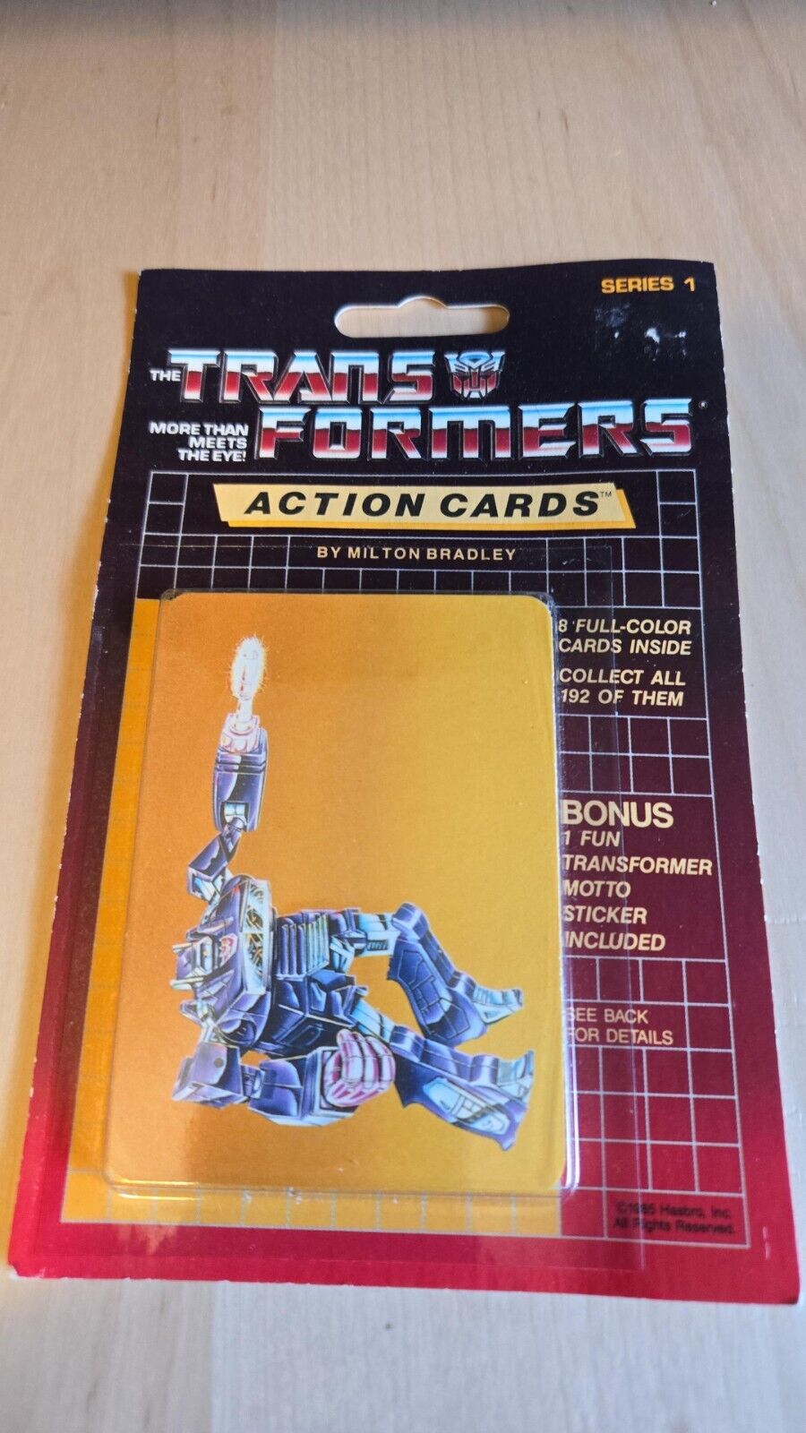 1985 Hasbro Transformers Action Cards Sealed Pack - Shockwave on top