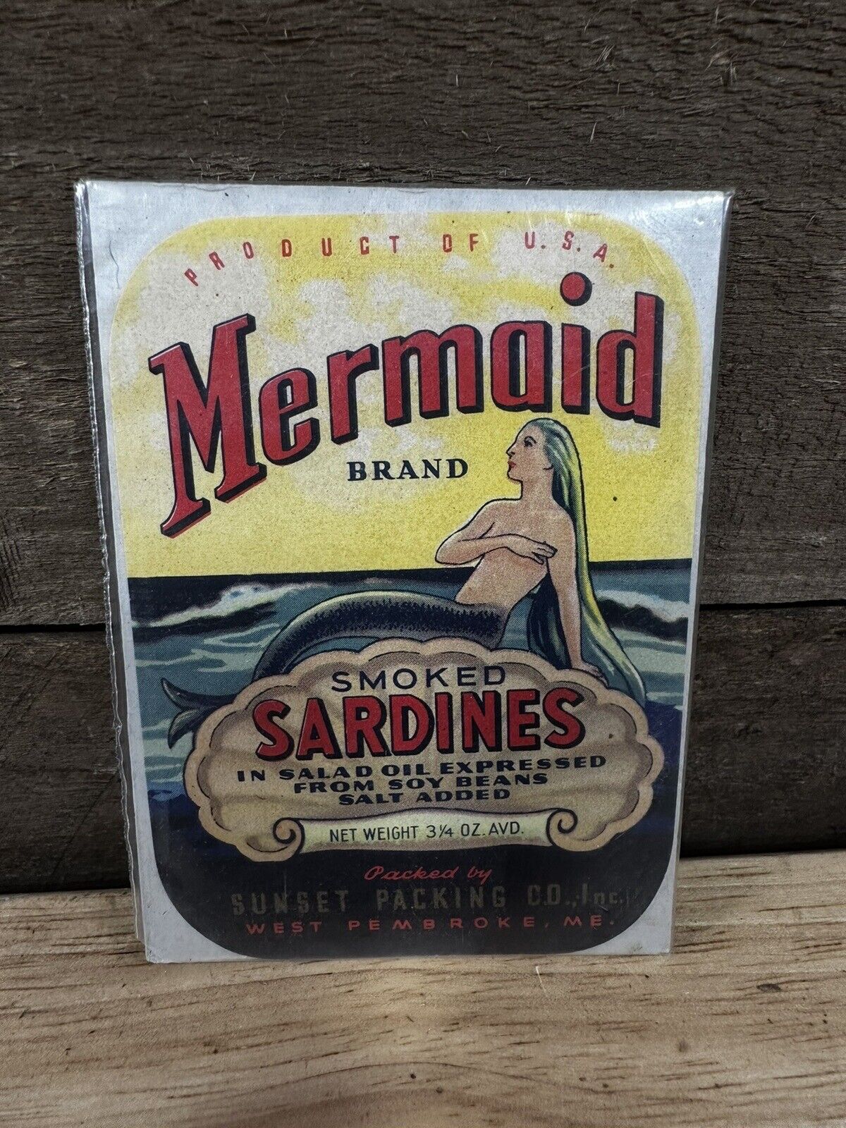 Vintage Mermaid Brand “Smoked Sardines” Advertising Print