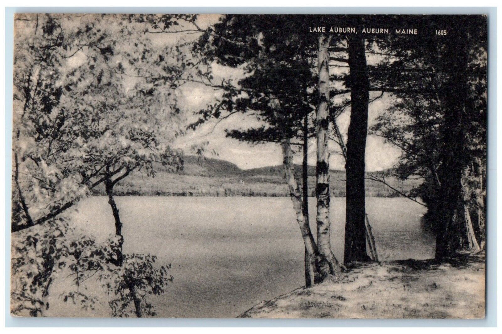 c1940\'s Auburn Maine ME, Lake Auburn And Trees View Unposted Vintage Postcard