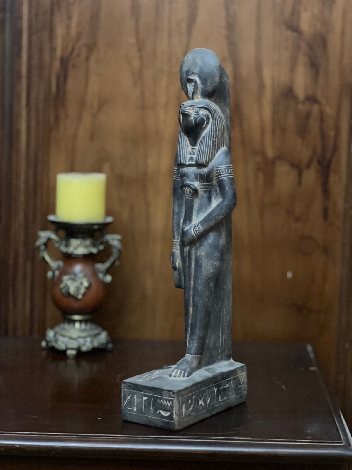 Handmade Large Statue for God Horus , Unique Egyptian God Statue from Stone