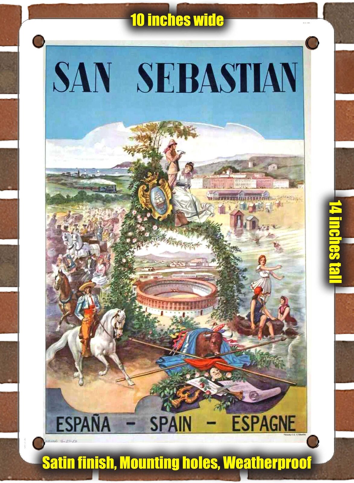 METAL SIGN - 1952 San Sebastian Poster - 10x14 Inches