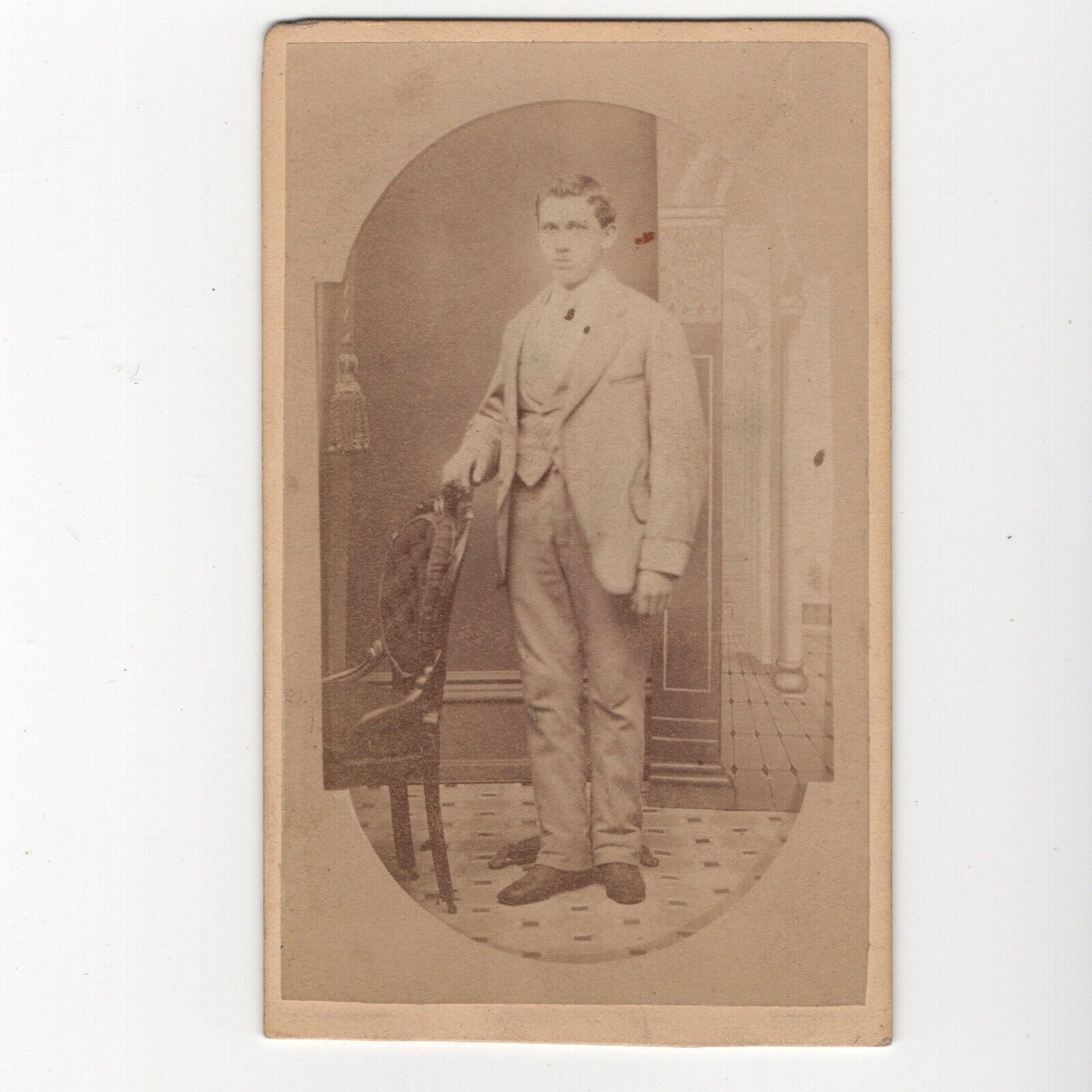 Antique Carte De Visite CDV Card Photograph Gentleman Standing Portrait J.Conrad