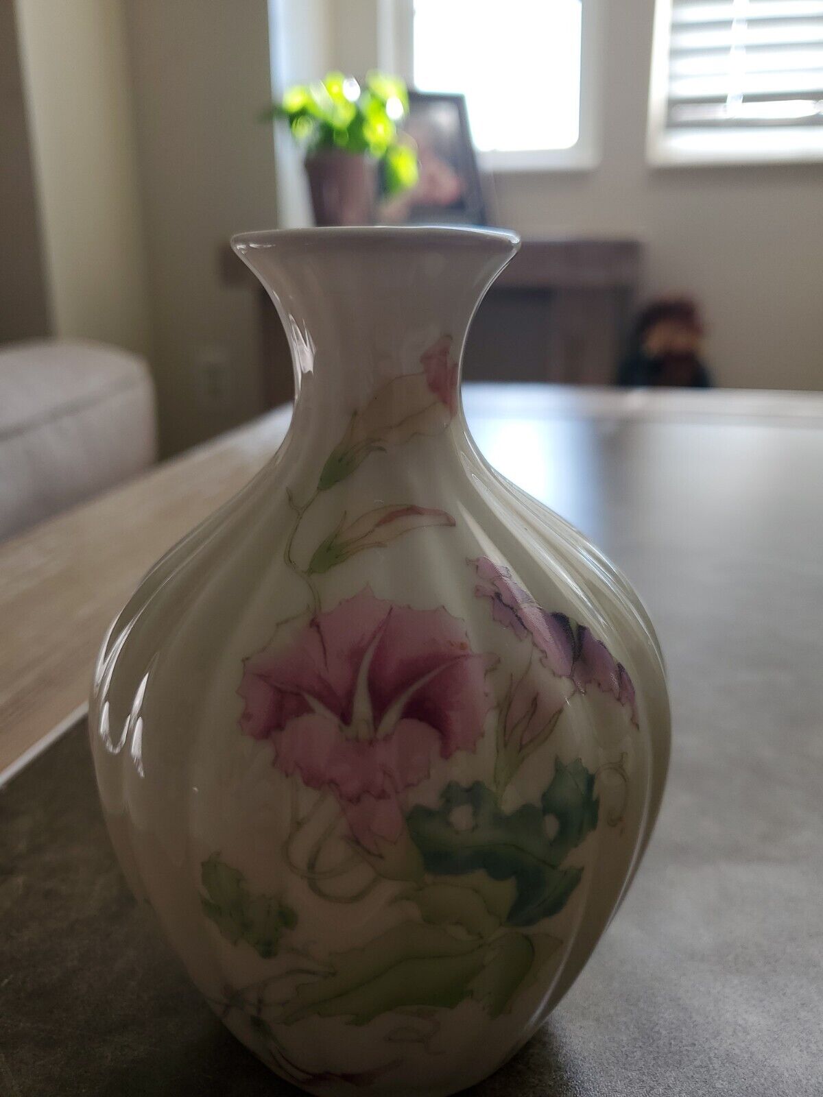 Vintage Toyo Morning Glory Ceramic Vase