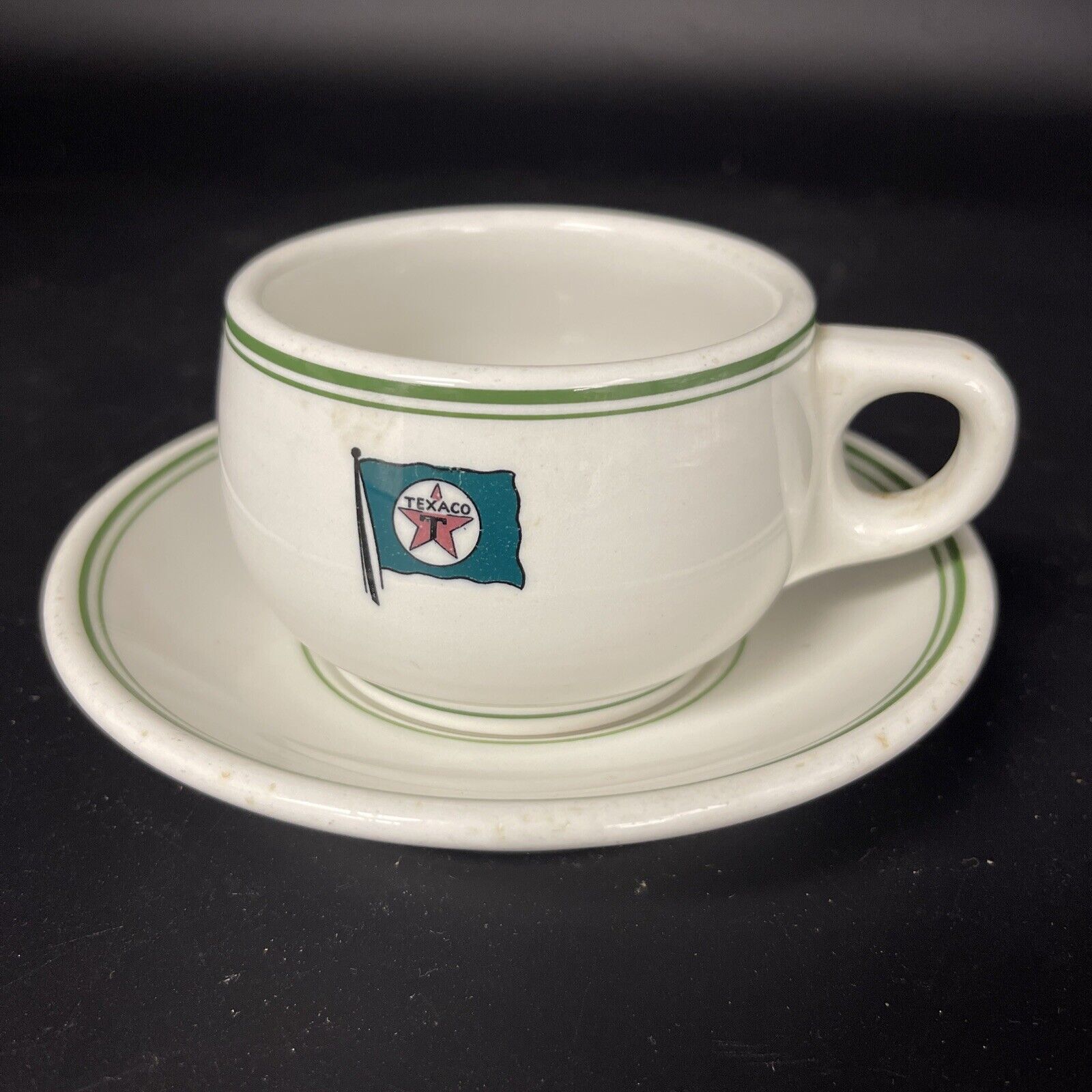 Vintage Branded TEXACO Michigan Oil Tanker Ship Coffee Cup Saucer Mayer China