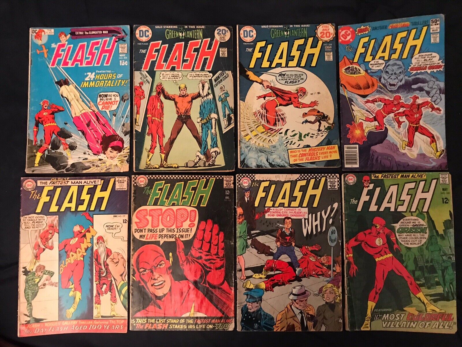 THE FLASH Lot of 8 comics: #157, 163, 171, 188, 206, 226, 228, 295; Avg GD+