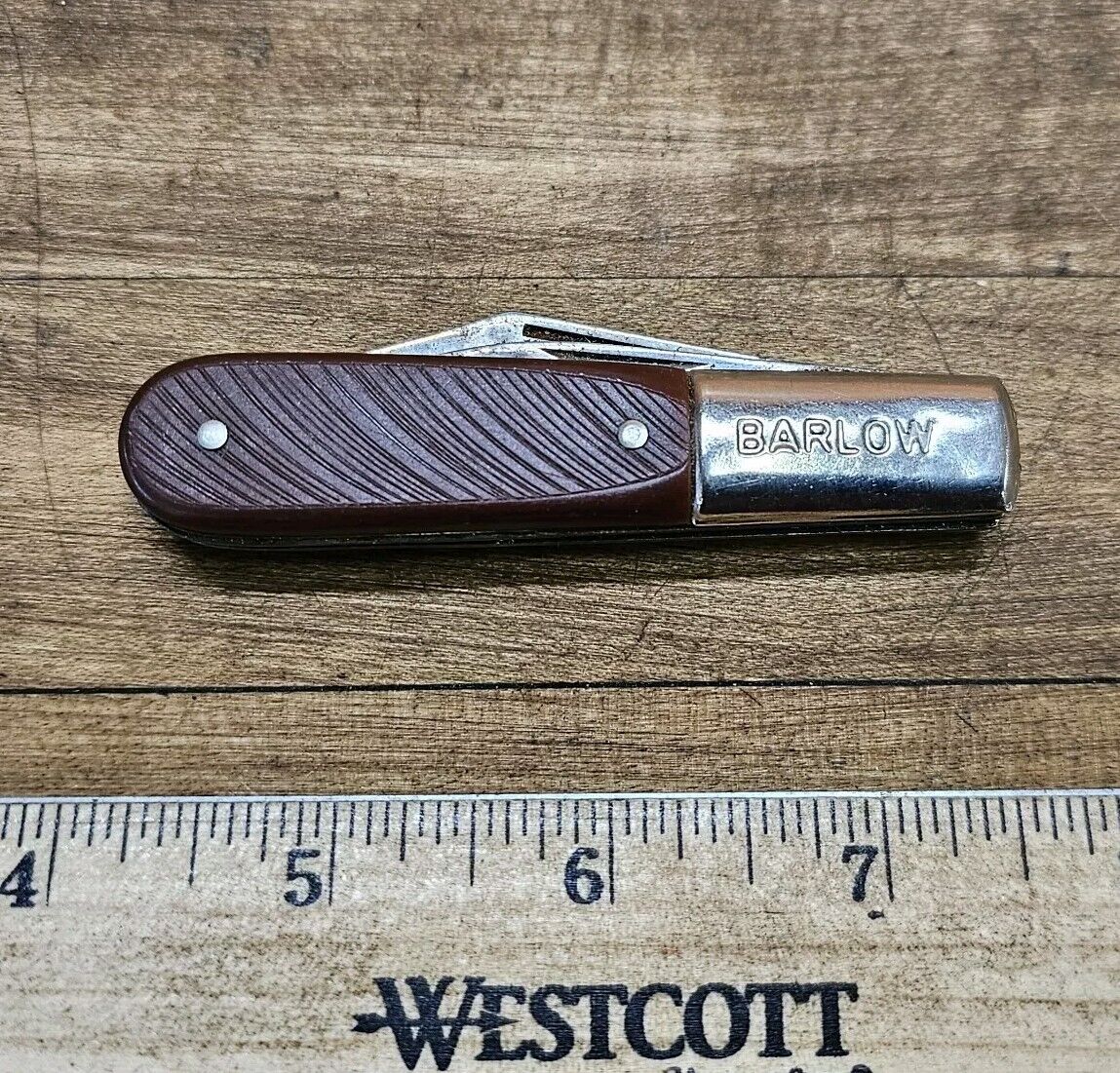 Vintage Imperial Barlow Pocket Knife 2 Blade Folding Brown ☆USA
