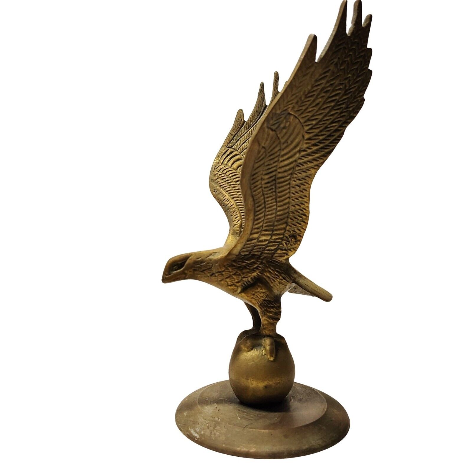 Vintage American Eagle Solid Brass  Statue Figurine 10'' Tall