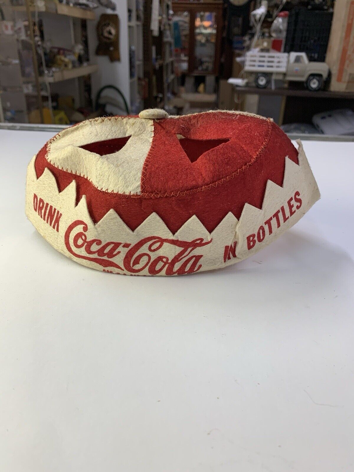 Antique Rare 1930’s Coca Cola Felt Bennie Hat NOS original. In Petretti’s Guide