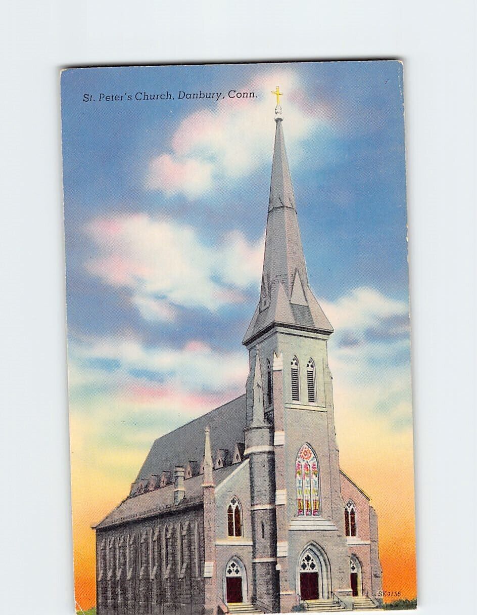 Postcard St. Peter\'s Church Danbury Connecticut USA