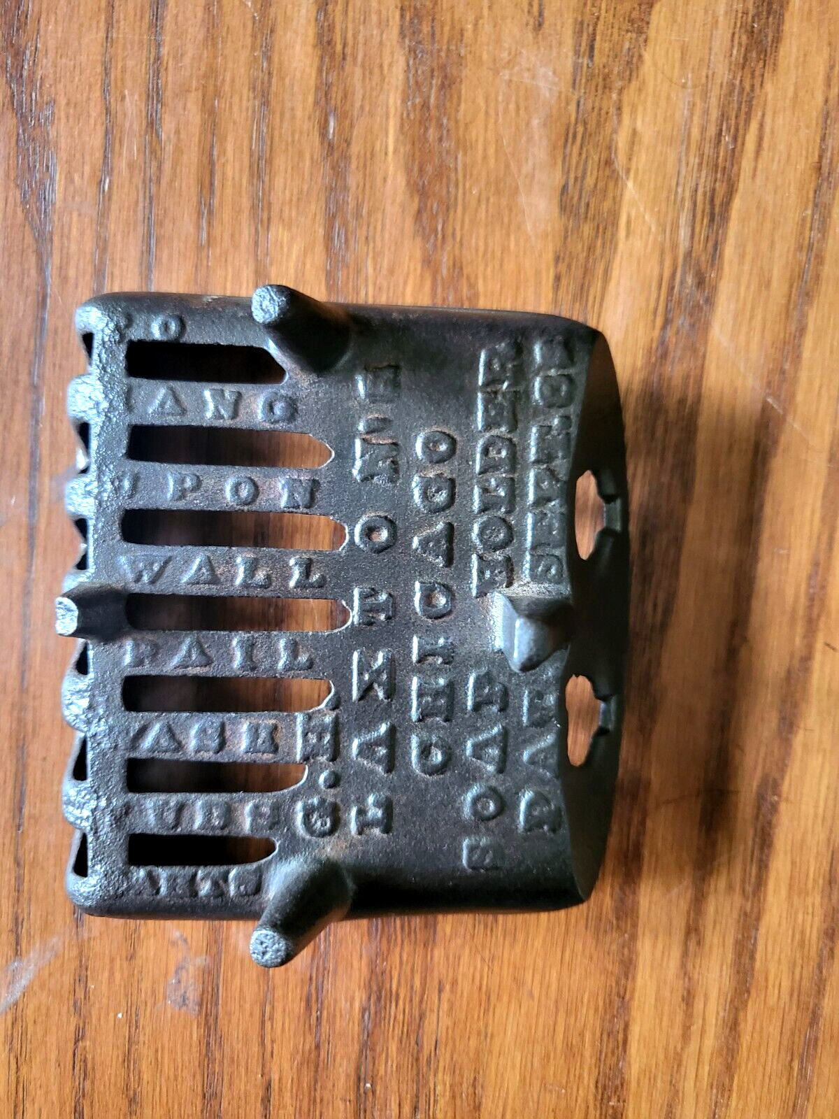 ATQ 1886 G.H. Laxton Embossed Cast Iron Soap Holder. Excellent Cond. -RARE FIND