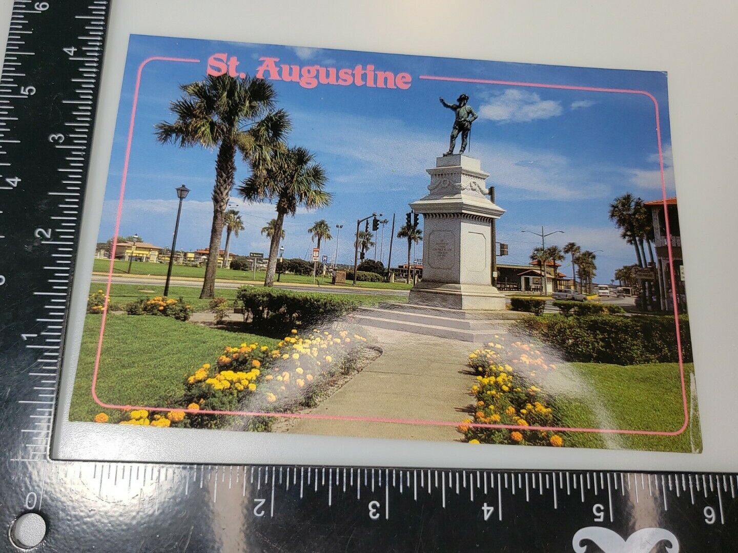 ST.AUGUSTINE,FLORIDA-PONCE DE LEON MONUMENT/CIRCLE-(STATUE)- 