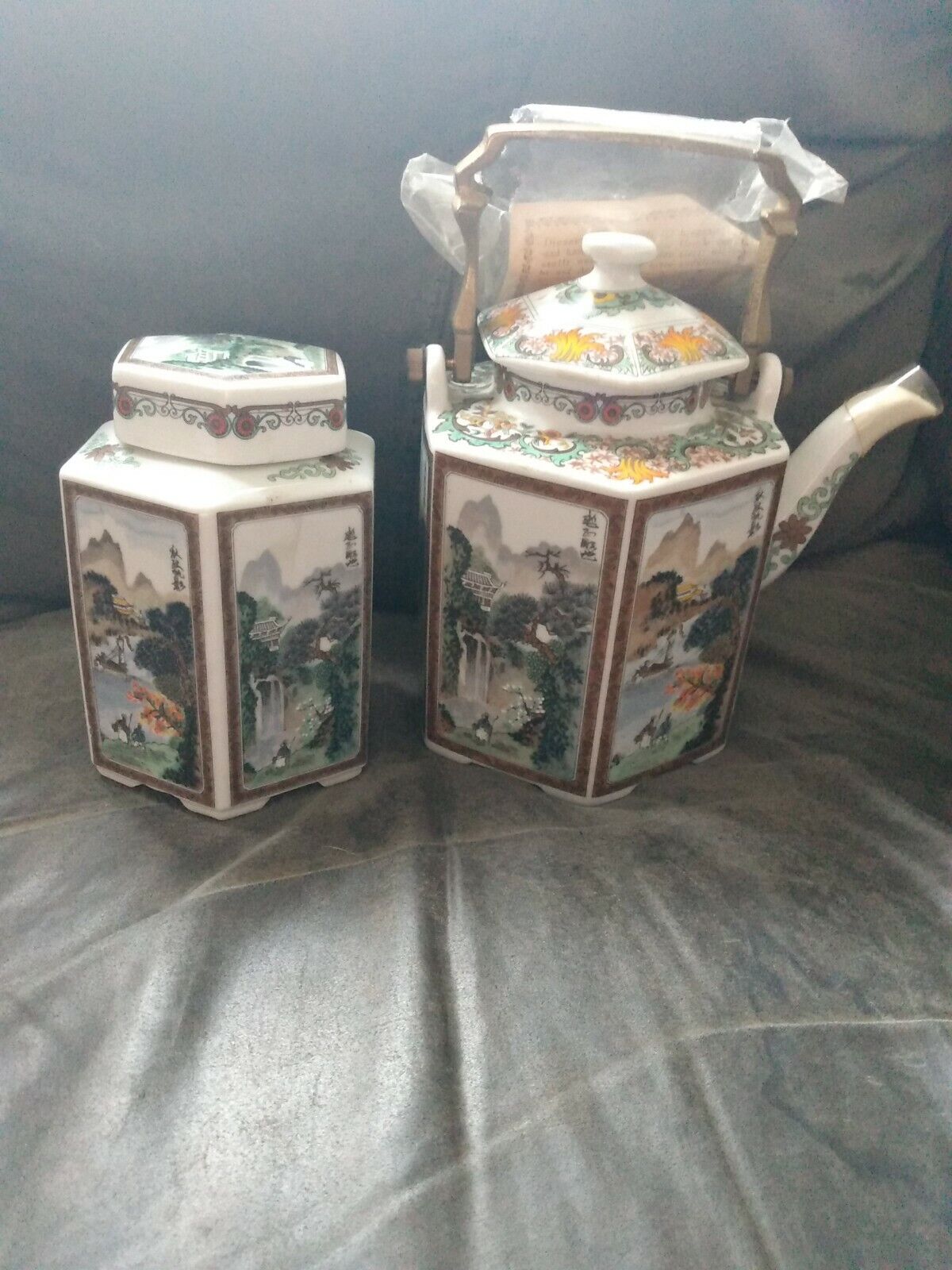 Vintage Toyo Sansui Tea Pot &Jar New with Box 