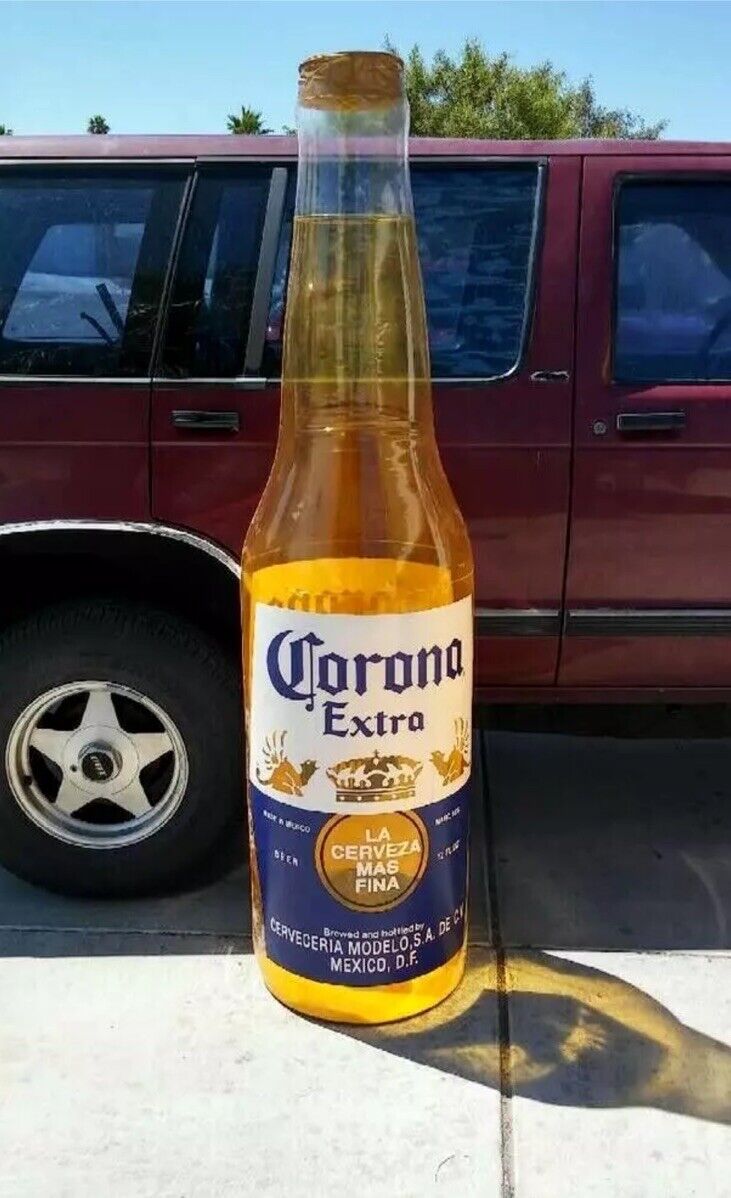 CORONA EXTRA BLOW UP INFLATABLE BEER BOTTLE 72” TALL LARGE NEW VINTAGE ORIGINAL