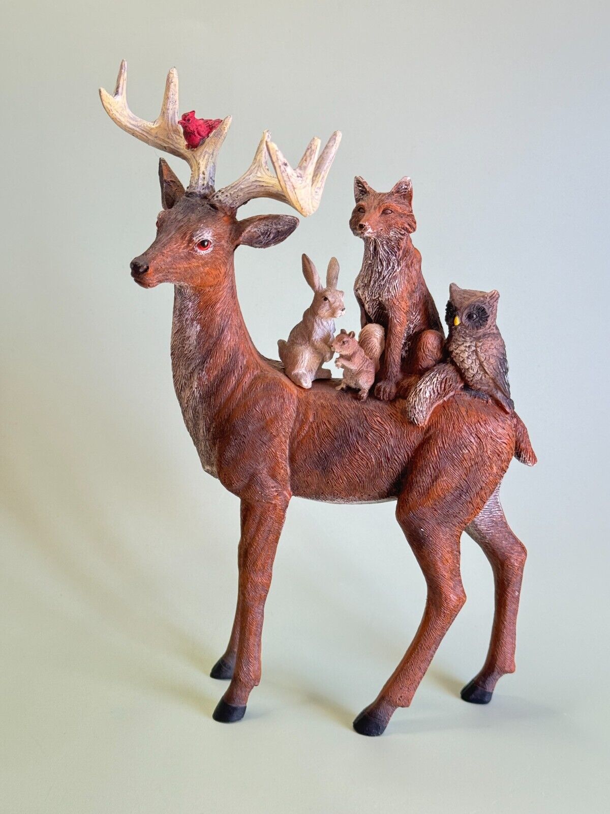 Melrose International Stately Stag Deer with Woodland Friends Figurine