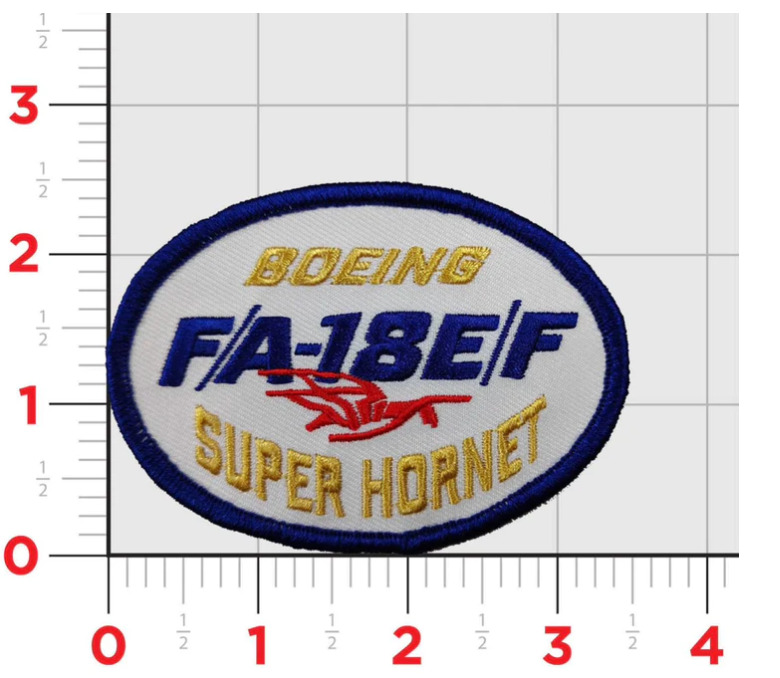 BOEING F/A 18 E/F SUPER HORNET SHOULDER EMBROIDERED HOOK & LOOP PATCH