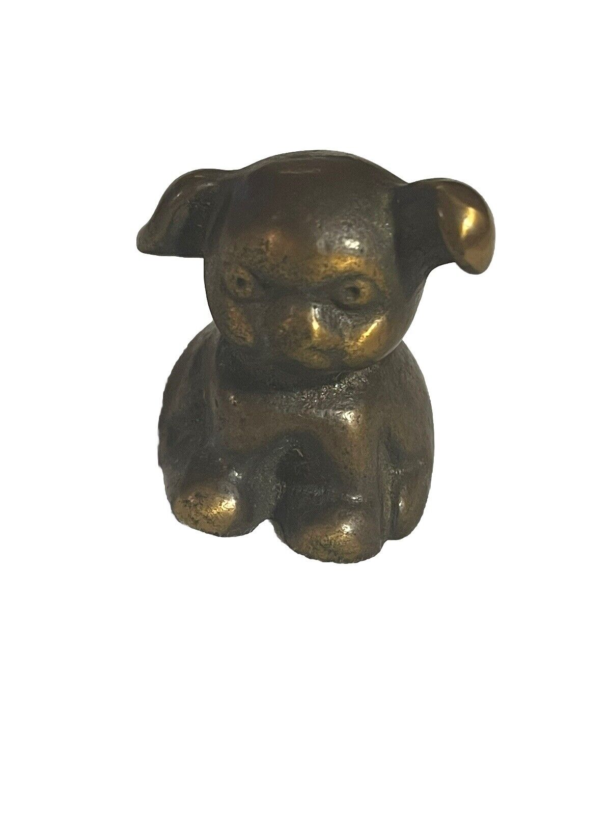 Antique Bronze Miniature FIDO Puppy Dog Advertising Paperweight YWCA Nashua NH