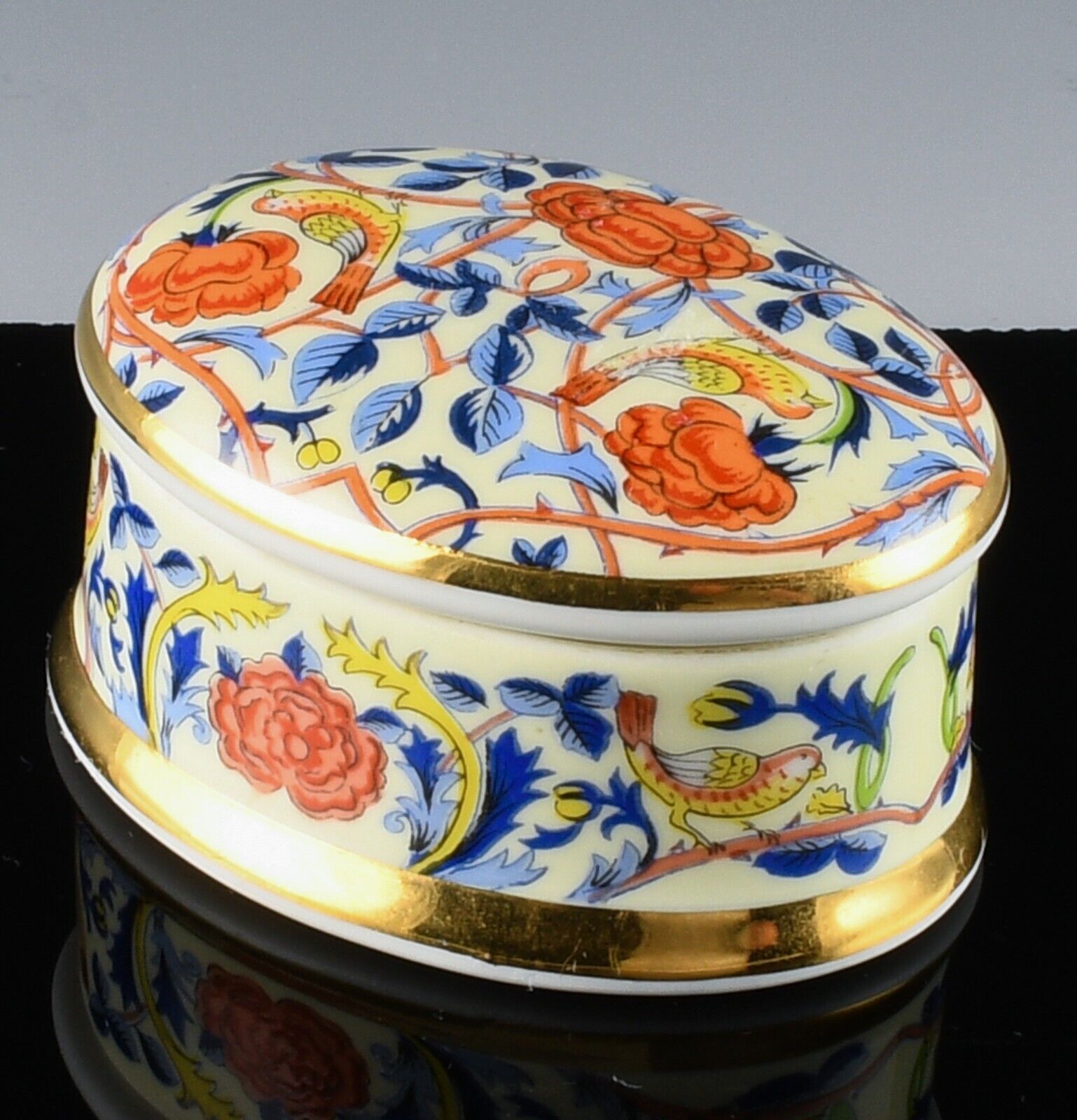 Pretty Museum Collection William Morris Rose Chintz Bone China Pill Trinket Box