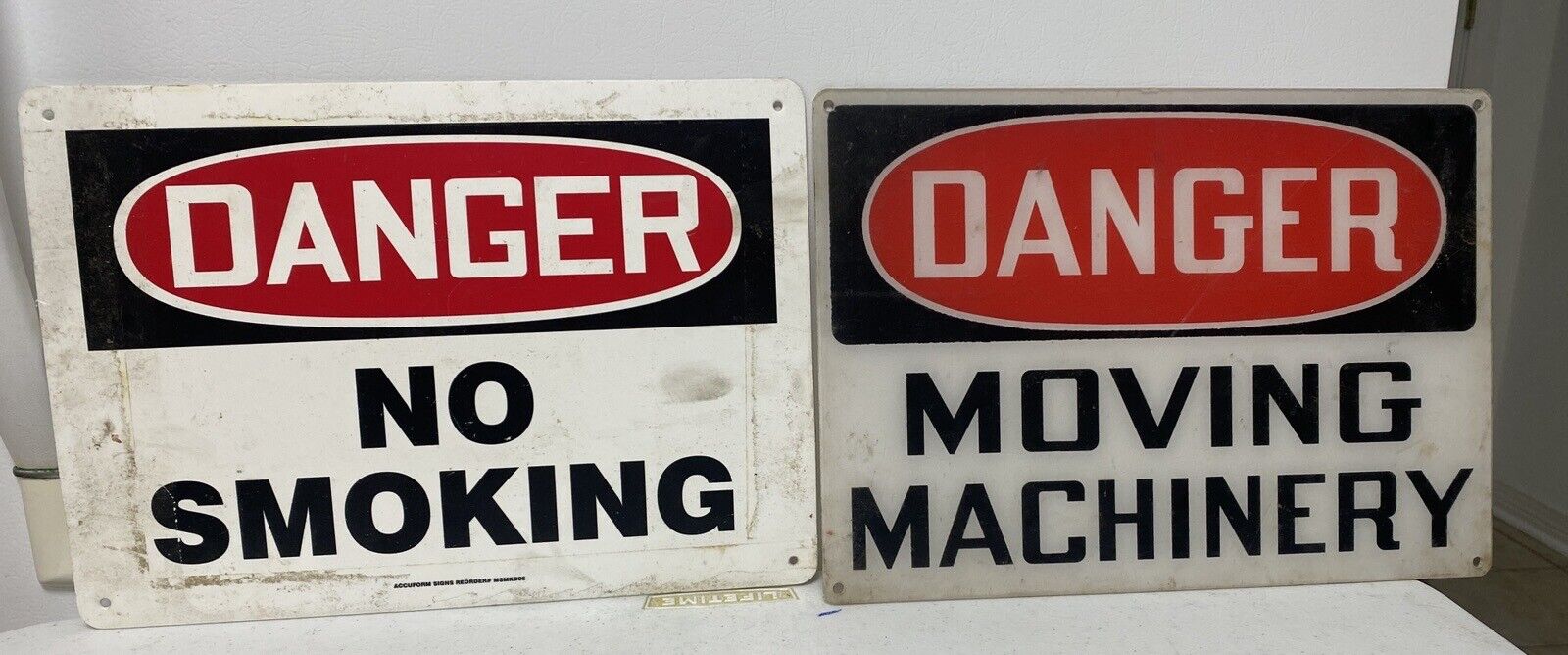 Lot of 2 DANGER Warning Signs (From Drilling Rig Gulf of Mexico)