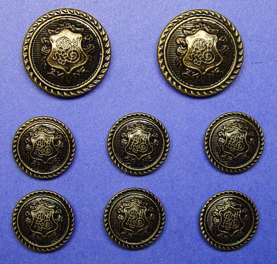 LUCCA COUTURE REPLACEMENT BUTTONS 8 DARK BRONZE SOLID METAL GOOD USED CONDITION