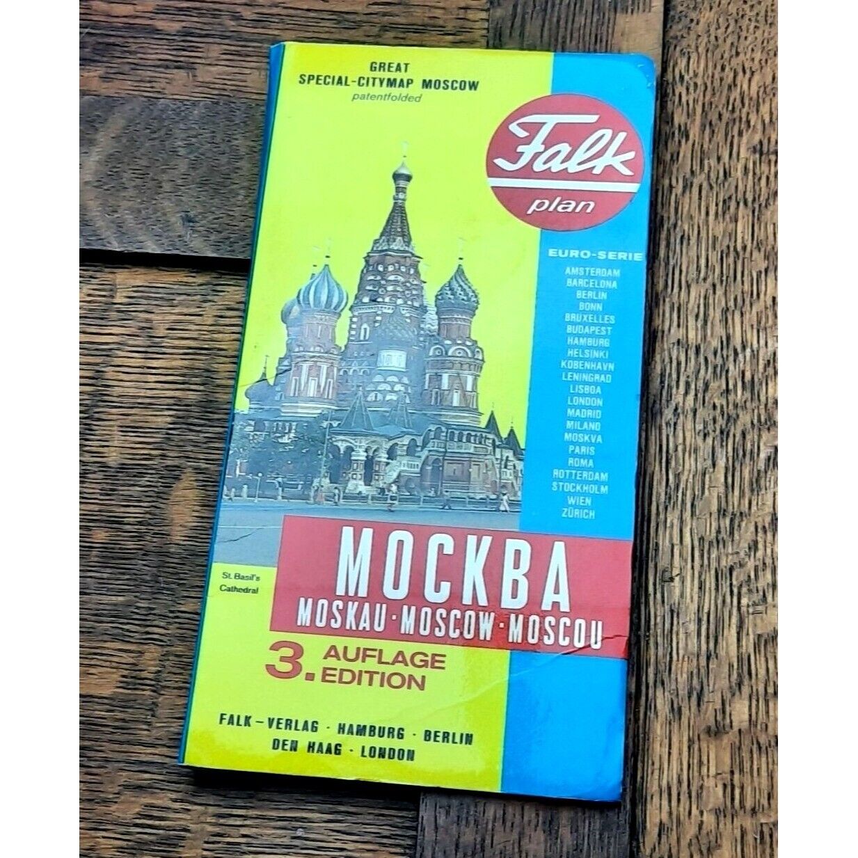 Vintage Falk Plan Citymap of Moscow Russia No 3 Special Edition 1973