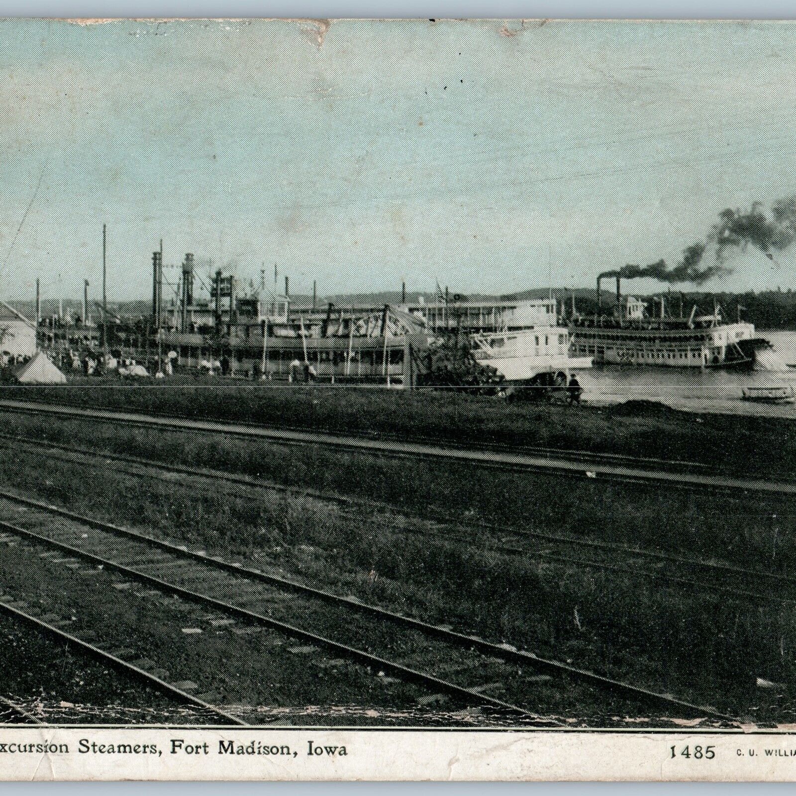 c1910s Fort Madison, IA Mississippi River Excursion Steamers Steamship Boat A189