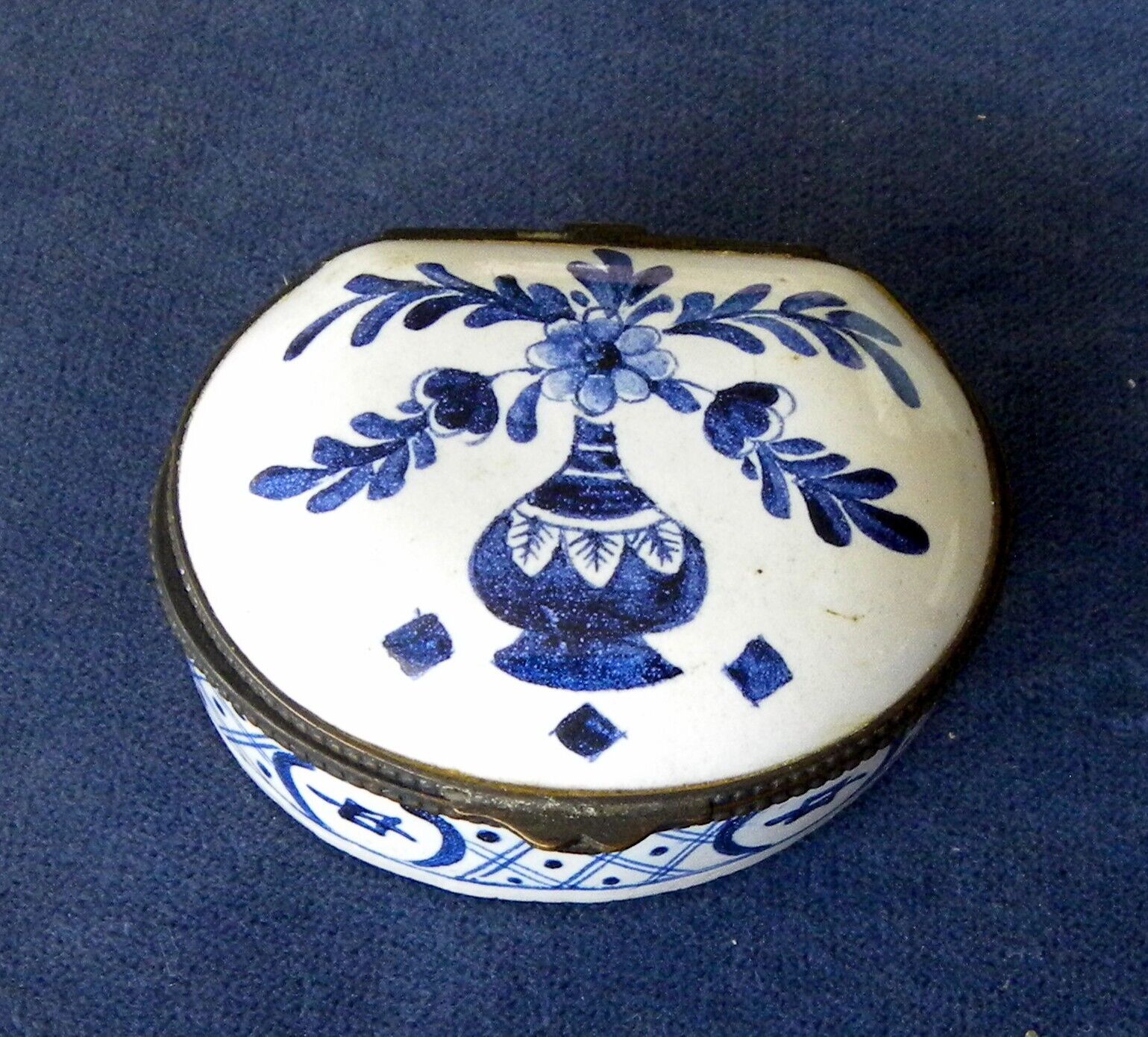 Vintage Blue & White Vintage Delft Porcelain Hinged Trinket Box