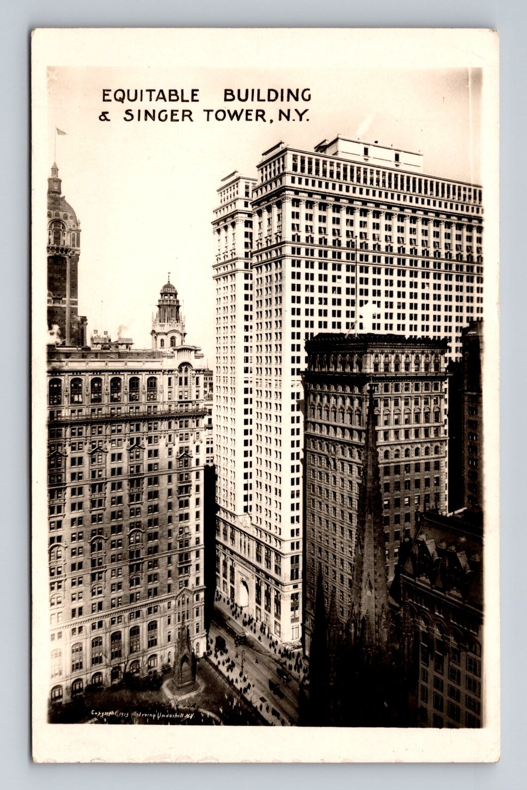 New York City NY, RPPC, Equitable, Singer Tower, Real Photo Vintage Postcard