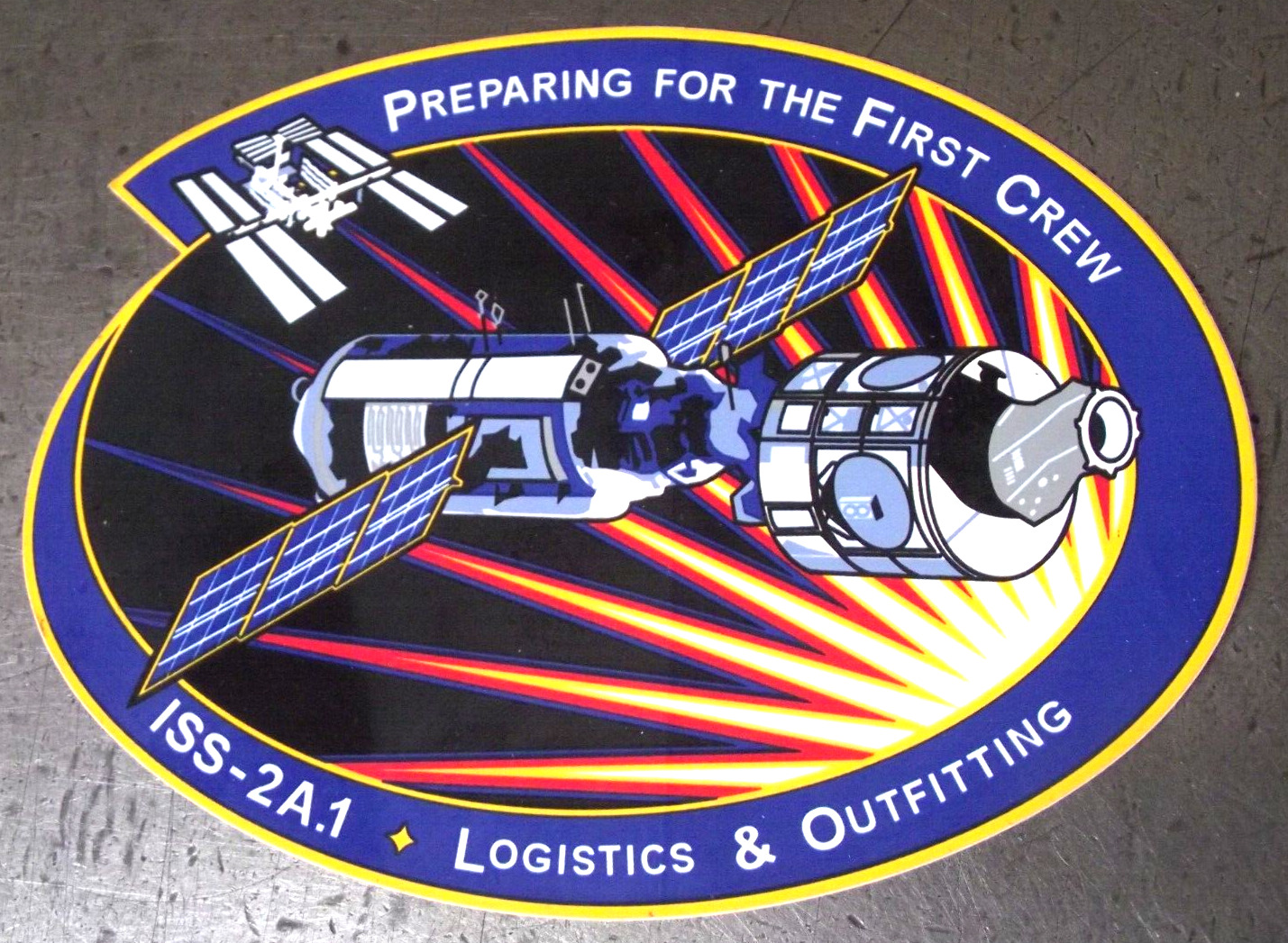 RARE ISS-2A.1 Official NASA Equipment Patch Sticker 1999 Russian Cargo Crane