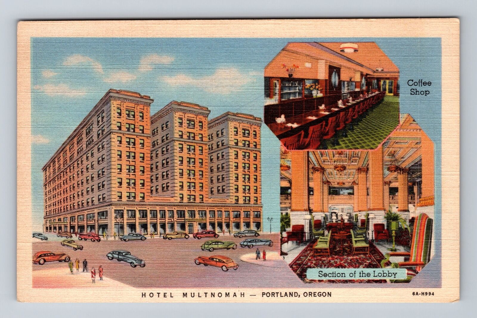 Portland OR-Oregon, Hotel Multnomah, Souvenir, Antique, Vintage Postcard