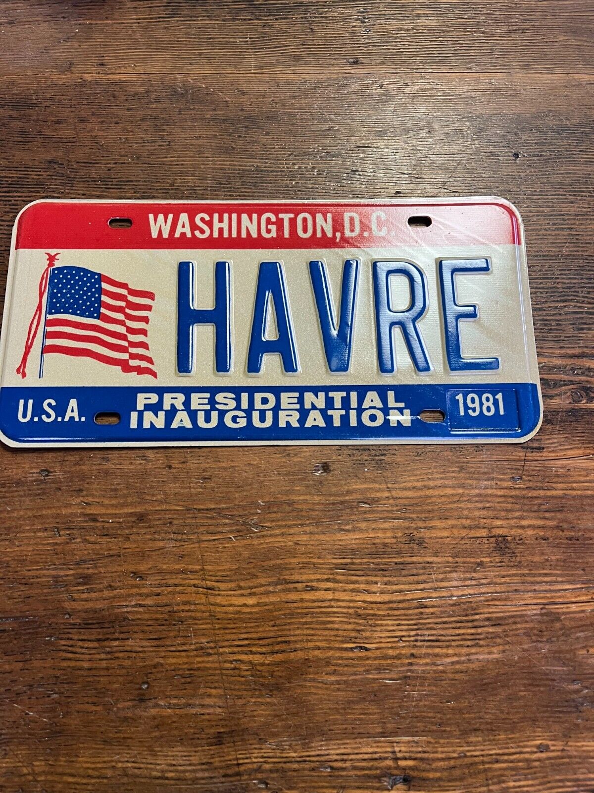 1981 Washington DC License Plate Presidential Inauguration 1981 USA NEW # HAVRE
