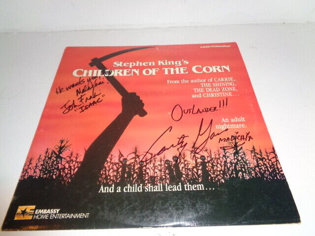 John Franklin & Courtney Gains Signed Children of the Corn Laserdisk RARE COA