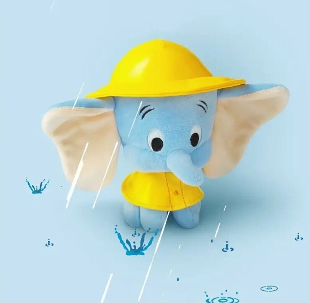 RARE Disney Dumbo Plush doll 6” With Raincoat And Hat Japan NEW Adorable Toy