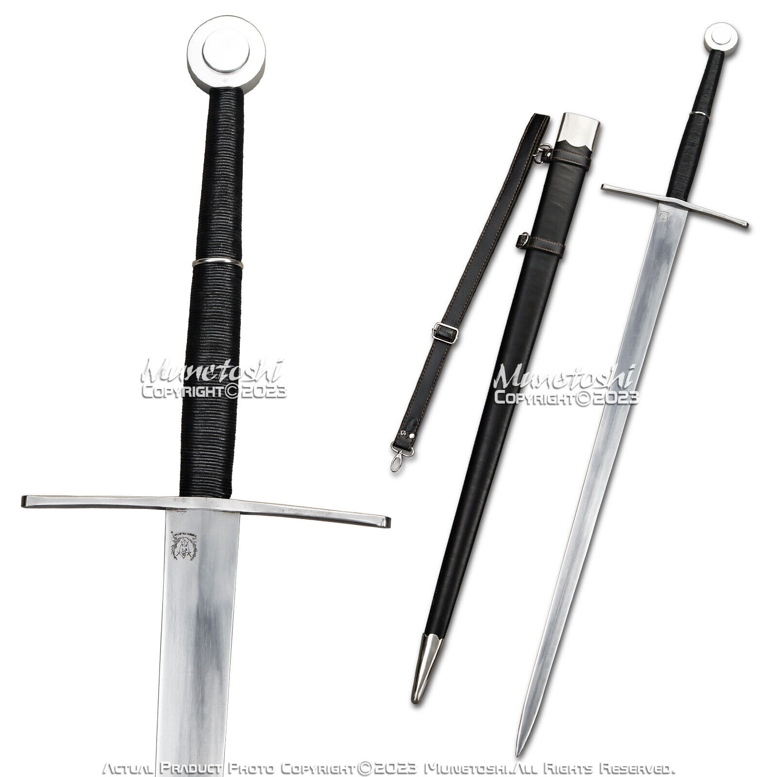 52.5” Two-Hand Knight Long Sword Type XV B 1 G H P Carbon Steel Sharp Functional