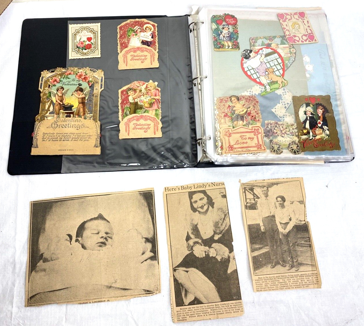 Album of VNT Antique Valentines Early 1900\'s-1940\'s, WWII Era Germany, USA, +