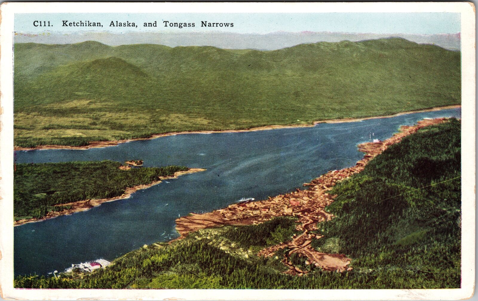 Ketchikan AK-Alaska, Tongass Narrows, Vintage Postcard