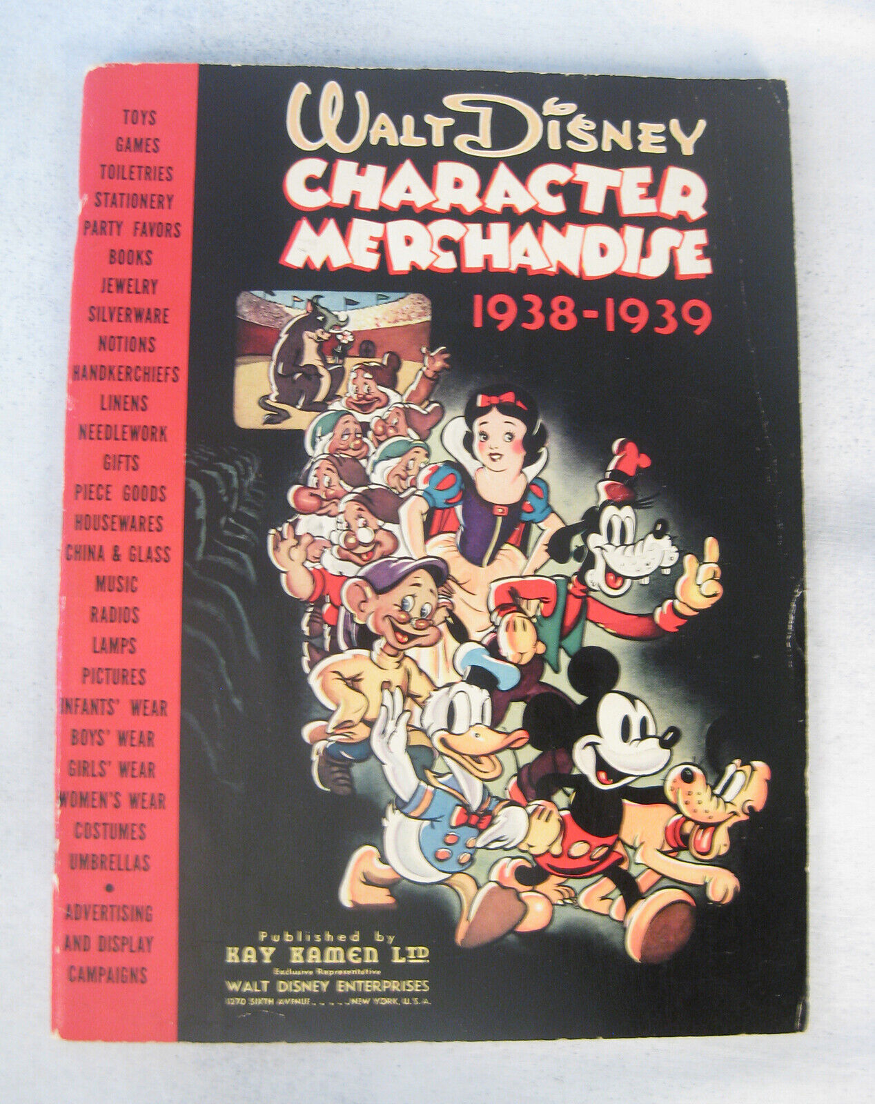 1938-39 KAY KAMEN Disney Character Merchandise Catalog Snow White RARE Original