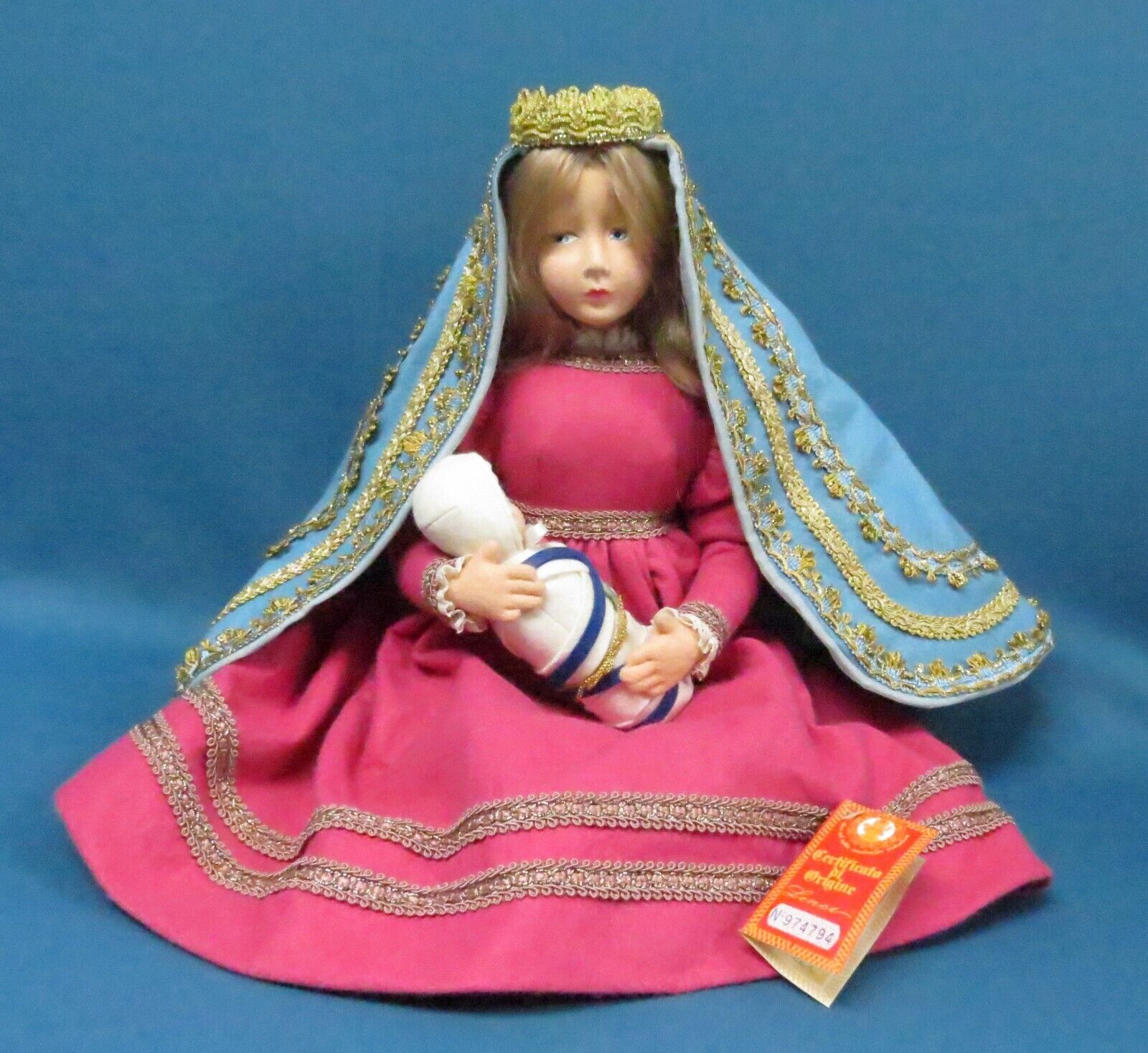 Rare Lenci Italy Felt Mother & Child Mary & Jesus (?) Doll Sculpture
