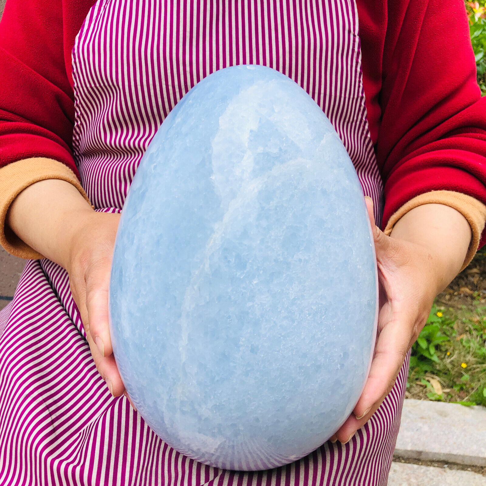 22.88LB Natural Blue Crystal Egg Quartz Crystal Healing Polished Specimen 1199