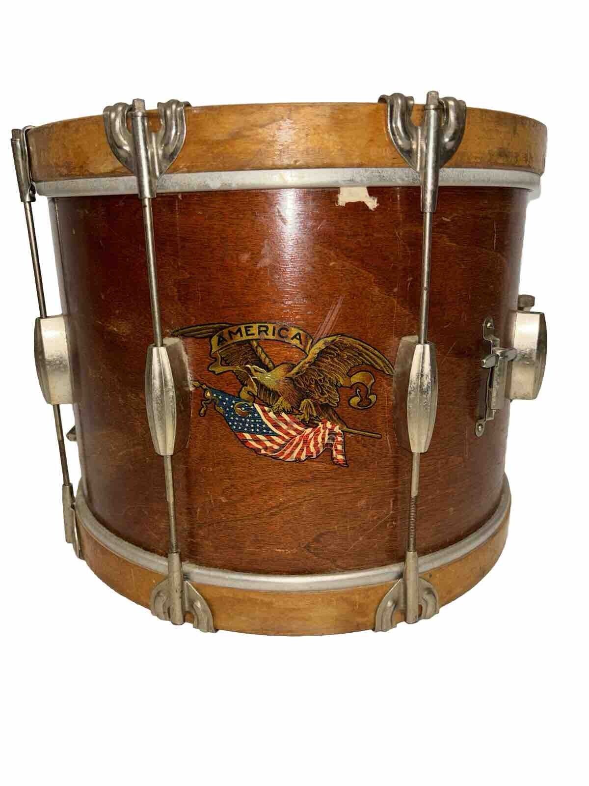 Antique 1940s Slingerland Marching Snare drum Painted Patriotic EAGLE USA