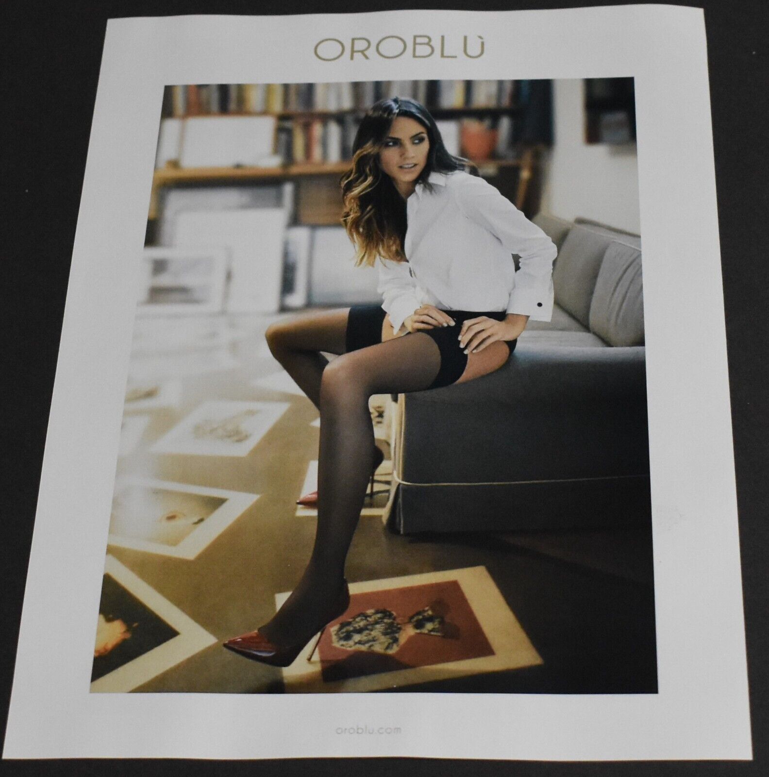 2018 Print Ad Sexy Heels Long Legs Fashion Lady Brunette Oroblu Hosiery Stocking