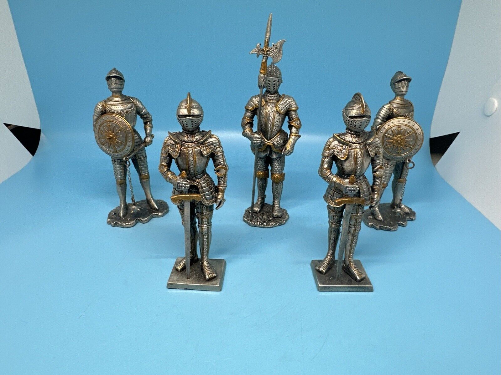 Veronese Medieval Knights LOT of 5, 4” Pewter Figurines