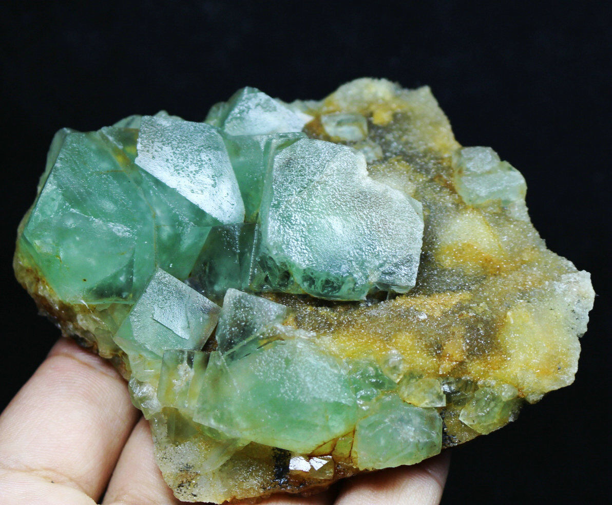 309g Natural beauty rare translucent green cube fluorite mineral specimen/China