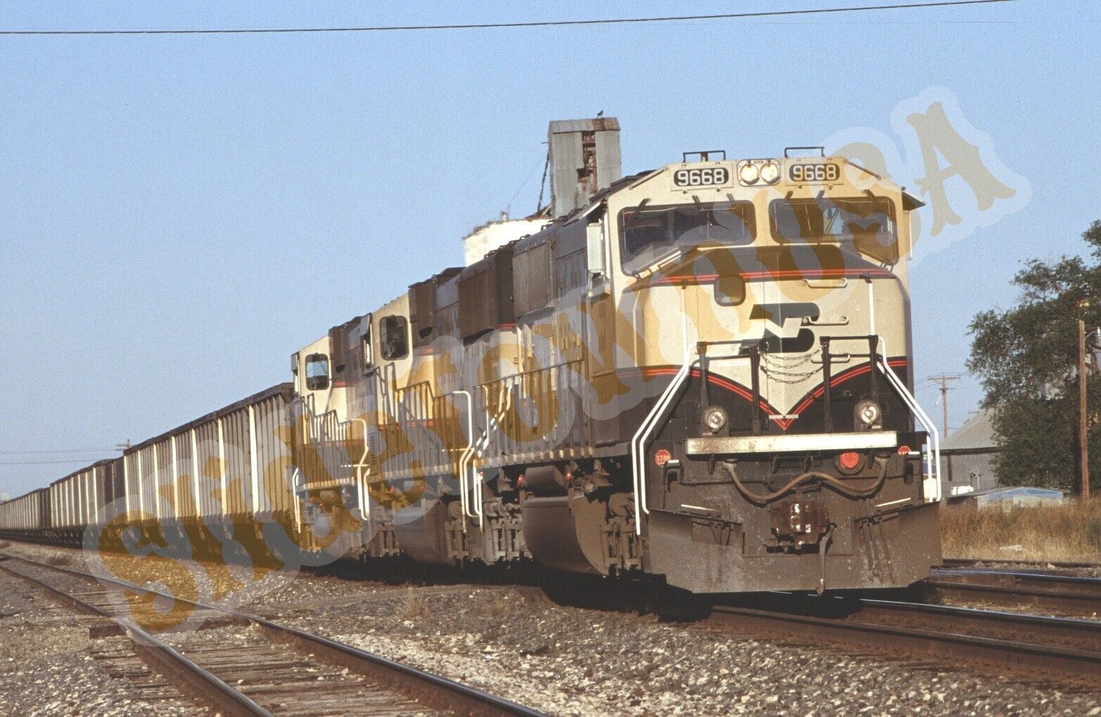 Vtg 1996 Train Slide 9668 BN Burlington Northern Engine X1R149