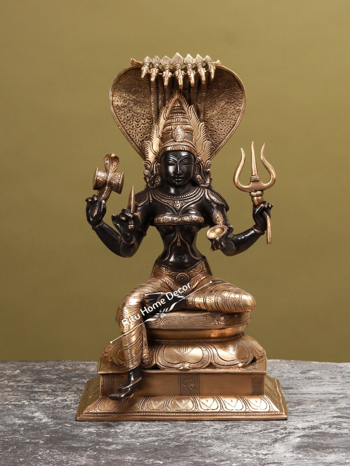 Brass Mariamman Statue For Home Temple - Maa Shakti Form - Devi Mother Sculpture