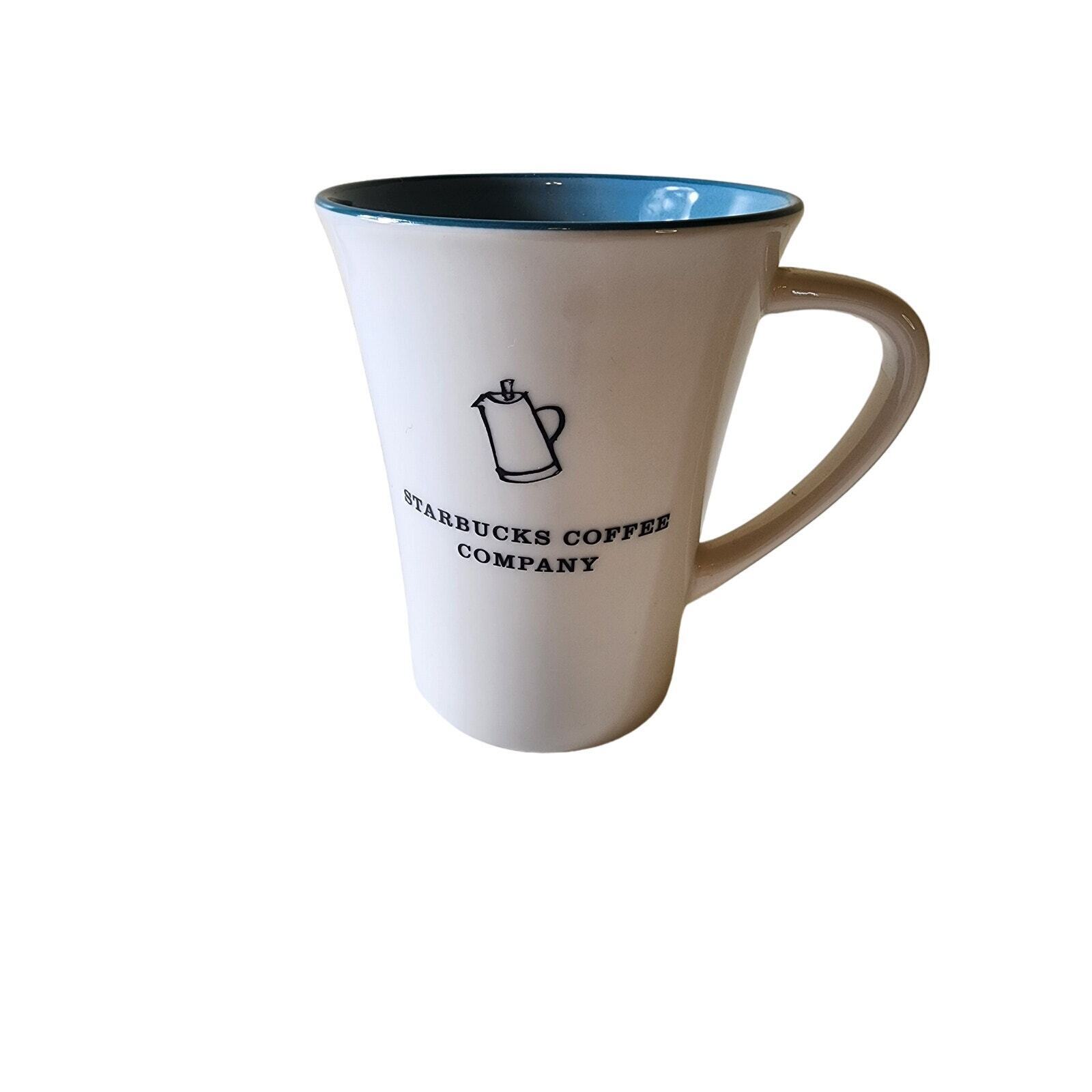 2006 STARBUCKS White Blue Percolator Pot Coffee Cup Mug