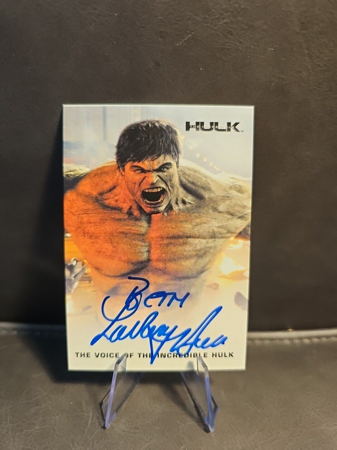 2008 Marvel Incredible Hulk 3-Set Incentive Lou Ferrigno as Voice On Card Auto